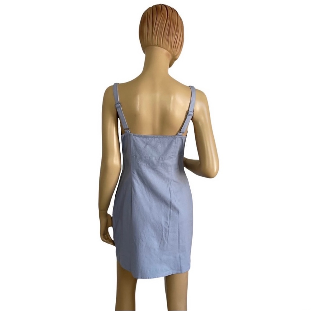Urban Outfitters Women's Winona Linen Bay Blue Mini Dress Medium - Picture 6 of 10